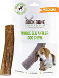 Buck Bone Organics Dog Chews, Elk Antlers for Dogs, Long Lasting Dog Bones for Aggressive Chewers, All Natural, No Preservatives, Wild Shed in The USA (Medium)