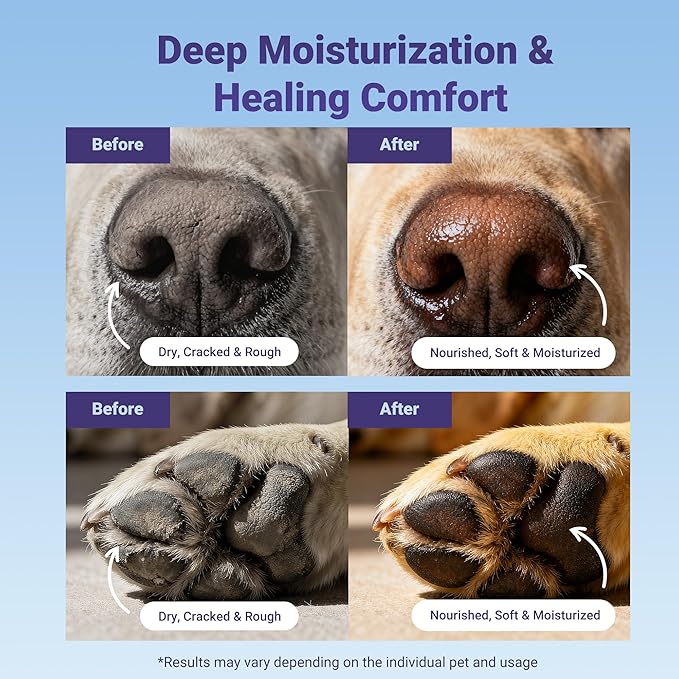 Lick-Safe Dog Paw Balm & Nose Balm, 2.1 oz | Natural Dog Balm with Coconut Oil for Dry Nose, Cracked Paws | Cat Paw Wax and Moisturizer, Nose Butter, Snout Soother | Winter Protection