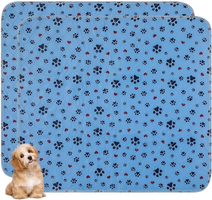 Washable Pee Pads for Dogs,2 Pack Extra Large 54"x54" Super Absorbent Reusable Puppy Pads,Non-Slip 100% Waterproof Dog Pee Pad,Pet Training Pads for Couch, Crate,Potty Training,Floor