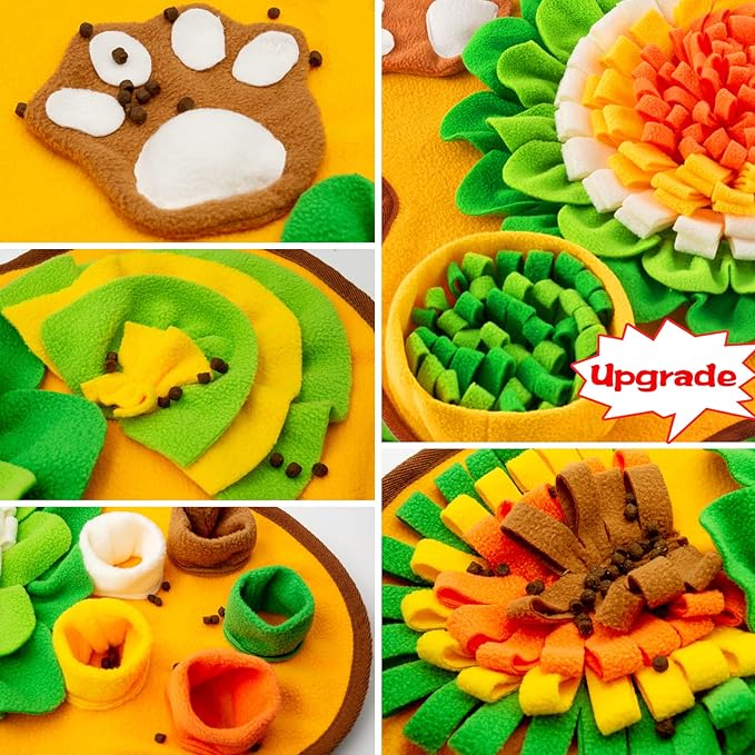 Snuffle Mat for Dogs, Pet Snuffle Mat for Small and Medium Dogs, Interactive Sniff Mat Feeding Mat for Puppies, Slow Feeder Dog Treat Mat for Training and Stress Relief (Bone Shape) (Green, One Size)