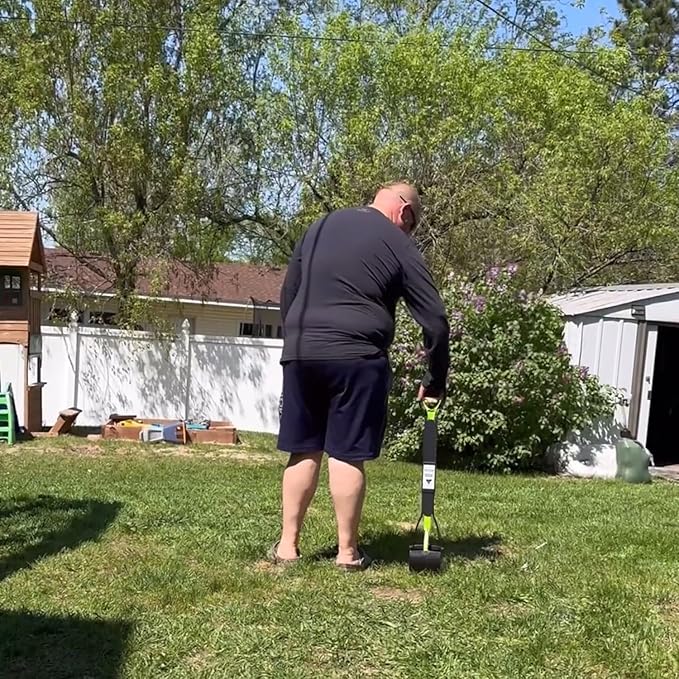 32" Pooper Scooper for Large Small Dogs, Extra Long Handle Heavy Duty Poop Scoop, Foldable Dog Poop Picker Upper for Yard (Without Bag and Dispenser Attachment)