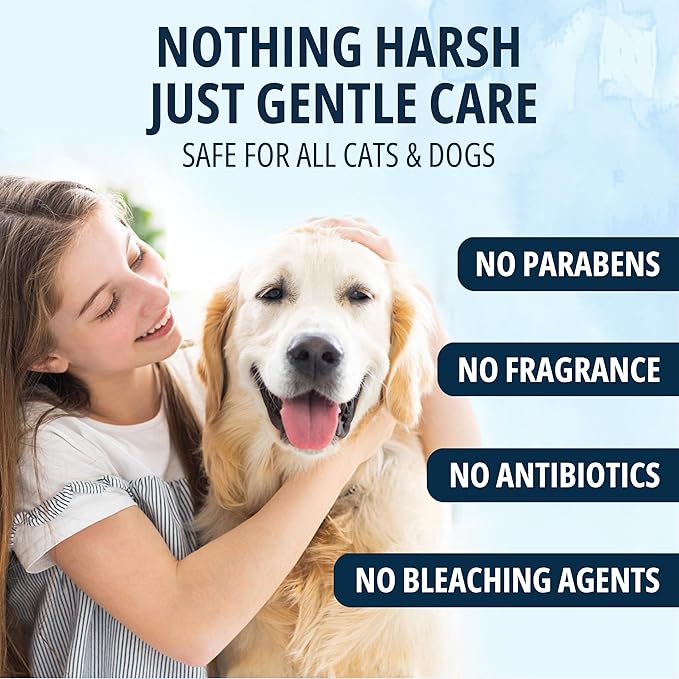 NOVEHA 150PCs Cat & Dog Eye Wipes Tear Stain Remover for Discharge and Crust | White Pet Face Wipes | Easy Daily Pets Gentle Eye Cleaner for Whitening & Cleansing Without Irritation | Round Wipes