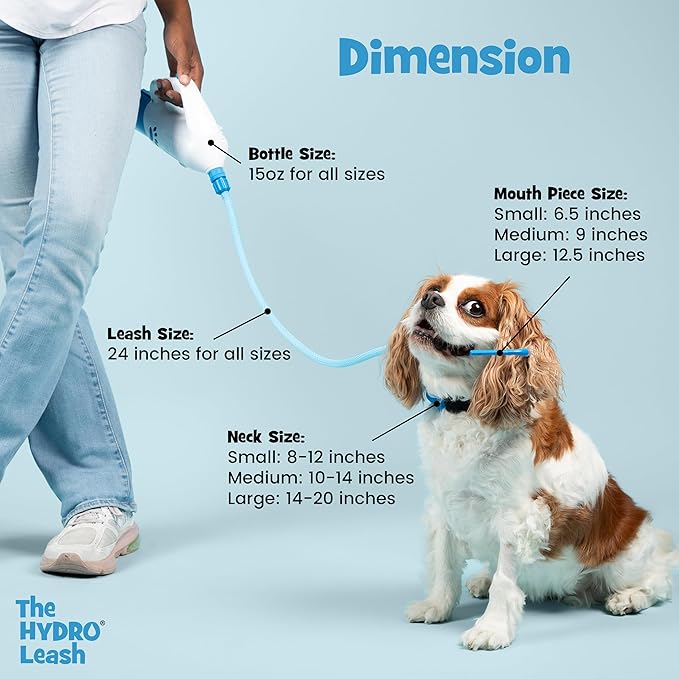 Dog Leash with Built-in Water Dispensing System, Durable Braided Cable, Hands-Free Hydration for Small to Large Dogs, Travel & Outdoor Ready (Medium)