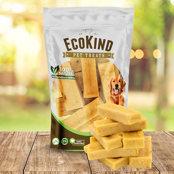 EcoKind Premium Gold Yak Cheese Himalayan Dog Chews, Healthy Dog Treats for Small Dogs, All Natural, High Protein Dog Chew, Chicken, Small - 8 Chews