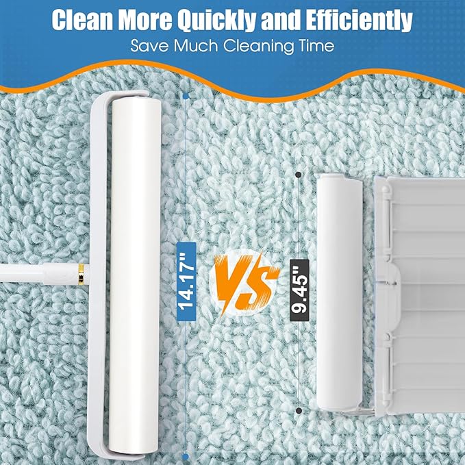 14.17" Lint Roller Refills, Extreme Sticky Large Surface Lint Roller for Cleaning Pet Hair, Wall, Dust, Carpets, Floor, Clothing, Car, 4 Rollers Total 360 Sheets