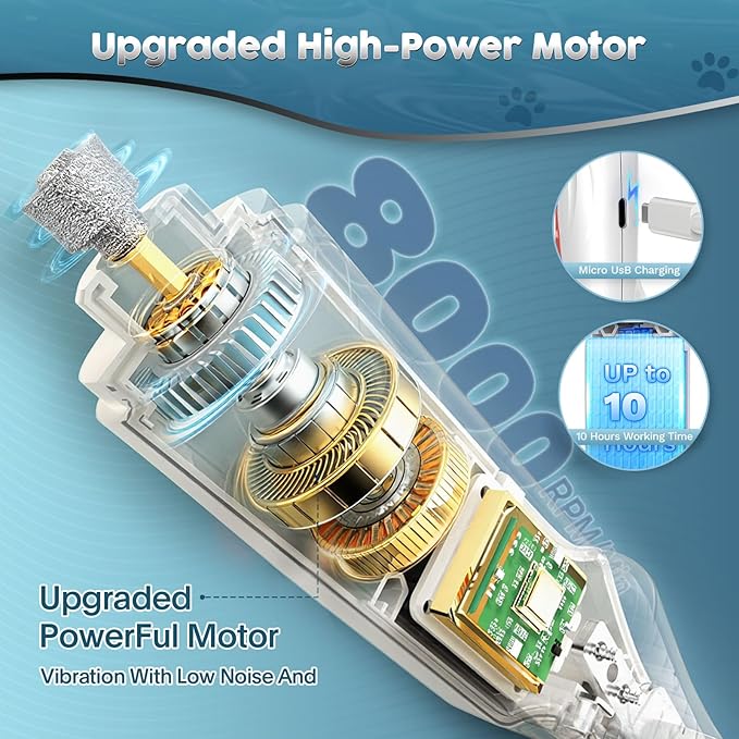 2-in-1 Dog & Cat Nail Clippers and Grinder with Light – Upgraded Safety Guard to Avoid Overcutting, Sharp Blade, Painless Quiet Pet Nail Claw Trimmers, Professional Grooming Tool for Large Small Pets