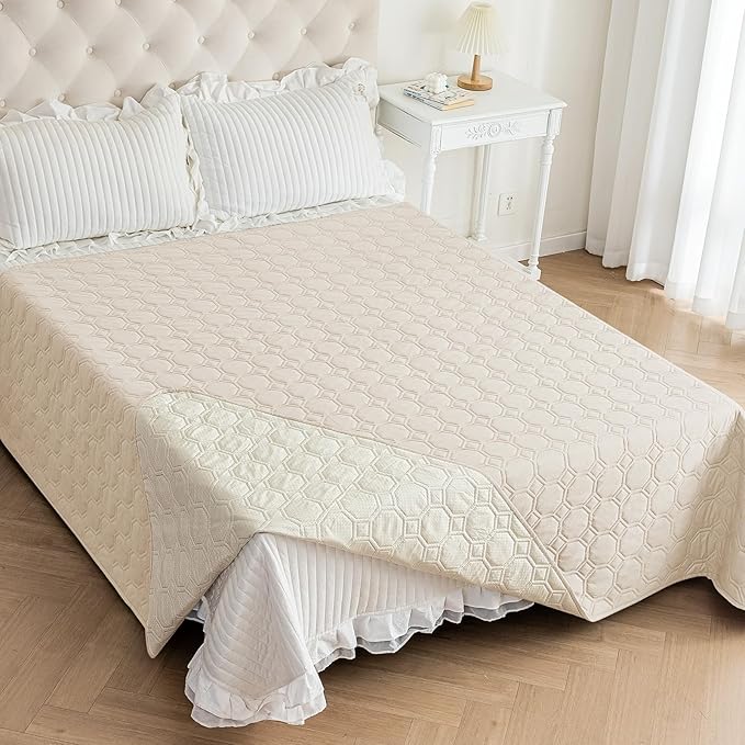 ZNSAYOTX Ultimate Cozy Blankets (82"x120") 100% Waterproof Bed Mat Blanket for Dog Pets, Couch Sofa Protector with Non-Slip Back Washable Durable, Pee Scratch Proof Easy to Clean (Beige)