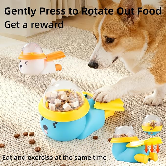 Dog Interactive Treat Dispenser Toy, Interactive Cat Dog Puzzle Toy, Dogs Food Treat Feeding Dispenser for Healthy Eating for Small & Medium (White/Orange)