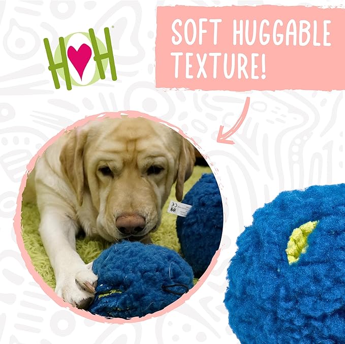 HuggleSnuffles HuggleFleece Treat Dispensing Ball - Interactive Enrichment Toys for Dogs, Dog Treat Dispenser Puzzle for Mental Stimulation & Boredom, Puppy Feeder Games to Keep Them Busy - Small (5")