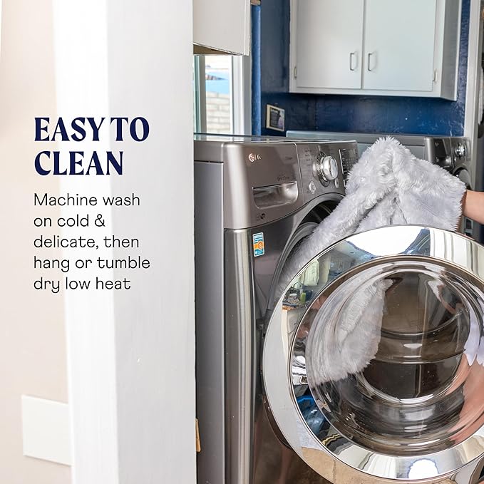 PupProtector Waterproof Throw Blanket for Dogs and Cats, Pet Blanket Cover for Couches, Sofas, Beds, Car Seats, Furniture, Calming Soft Faux Fur, White with Brown Accents, Large (80" L x 62" W)