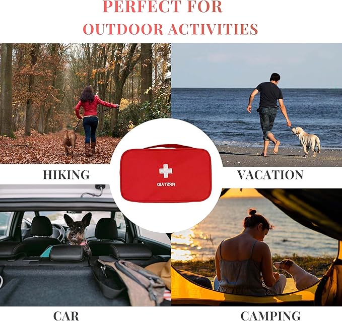 Pet Emergency Kit - Pet First Aid Kit for Dogs and Cats, Dog Camping Essentials, Dog Travel Accessories, Ideal for Home, Travel, Camping, and Hiking