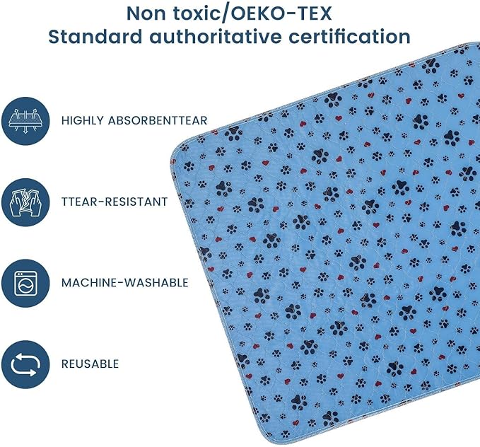 Washable Pee Pads for Dogs,2 Pack Extra Large 36"x72" Super Absorbent Reusable Puppy Pads,Non-Slip 100% Waterproof Dog Pee Pad,Pet Training Pads for Couch, Crate,Potty Training,Floor - Mychampaw