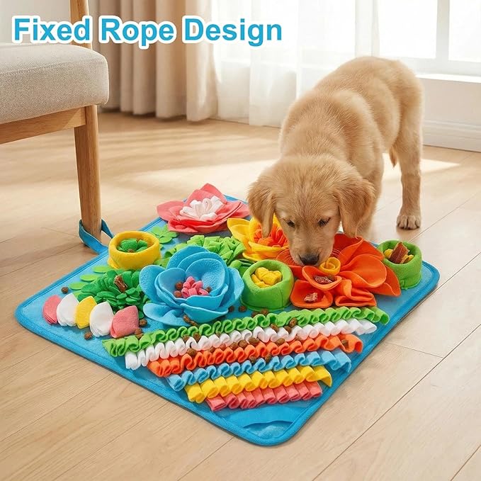 Snuffle Mat for Small Dogs Cats - Dog Snuffle Mat for Slow Feeder, Reduce Boredom, Fun Foraging Mats for Small Medium Dog, Cat, Rabbit, Puppy Sniff Mats for Dogs 15.4in Blue