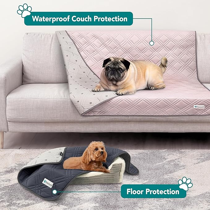 PetAmi Waterproof Cooling Mat for Dog, Premium Pet Cooling Blanket for Bed Crate, Anti Slip Indoor Dog Cool Pad for Sleeping, Q-MAX Large Sofa Couch Cover Mat for Cat, Pink, 60x80