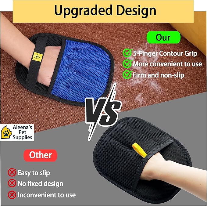 Pet Hair Removal Glove for Furniture & Upholstery – Reusable Electrostatic Pet Hair Removal Glove, 5-Finger Cat Hair Remover for Cats & Dogs – Washable Fur Cleaning Glove for Couch & Car Seats –1 PCS