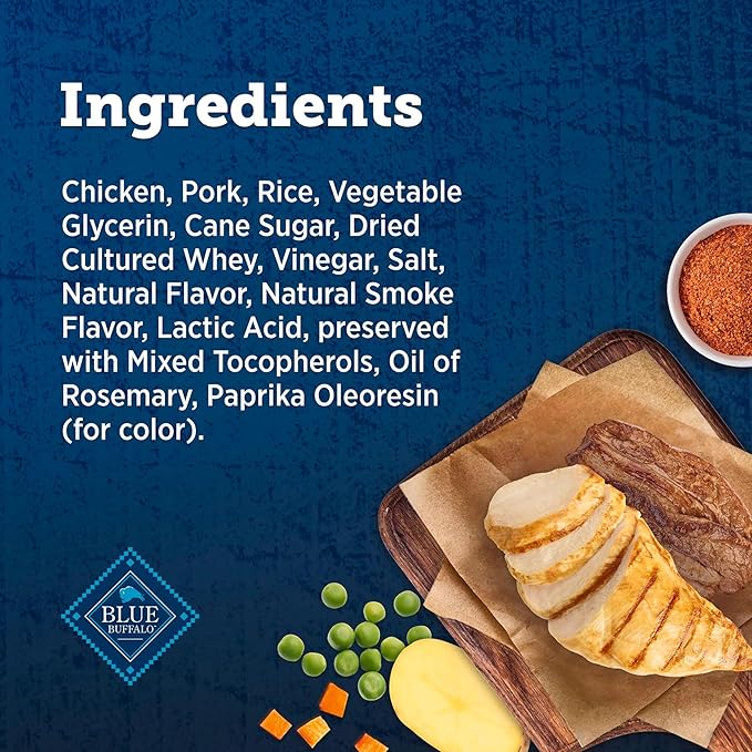 Blue Buffalo True Chews Dog Treats, Made in the USA with Natural Ingredients, Chicken Bacon Recipe, 12-oz Bag