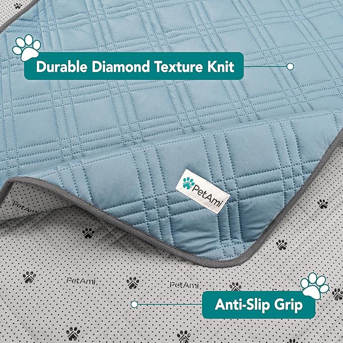 PetAmi Waterproof Cooling Mat for Dog, Premium Pet Cooling Blanket for Bed Crate, Anti Slip Indoor Dog Cool Pad for Sleeping, Q-MAX Large Sofa Couch Cover Mat for Cat, Light Blue, 60x80