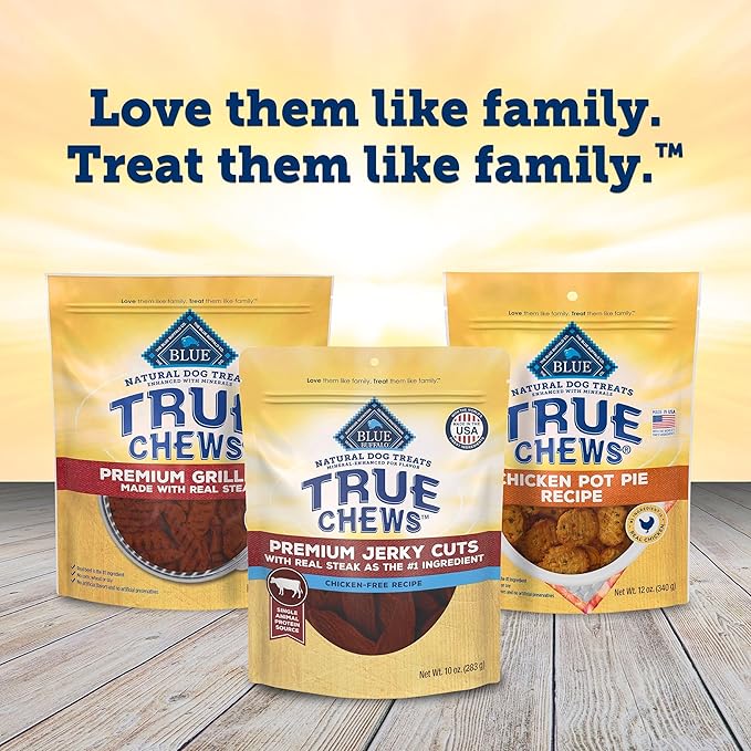 Blue Buffalo True Chews Premium Jerky Cuts Dog Treats, Made in the USA with Natural Ingredients, Beef, 10-oz Bag