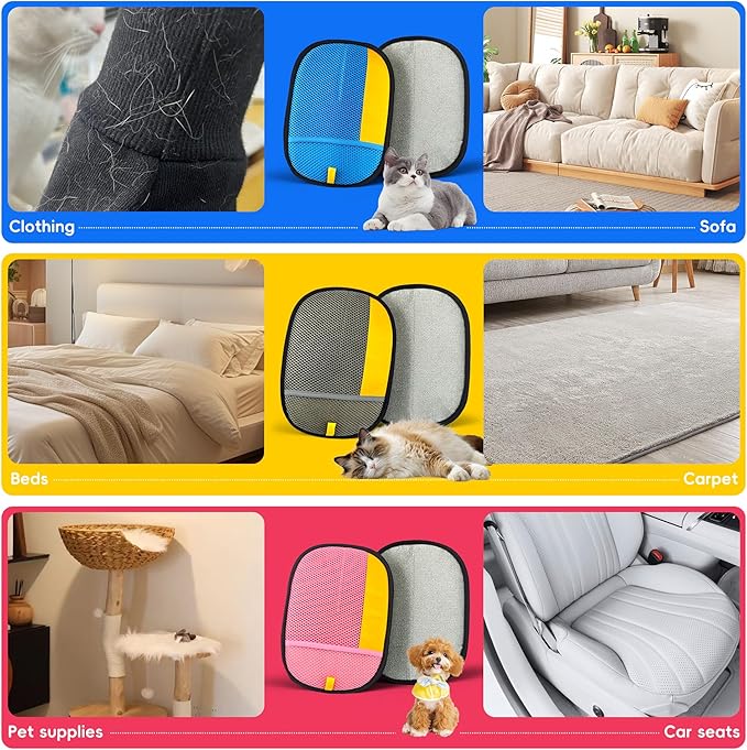 Pet Hair Removal Glove, Magic Brush Electrostatic Mitt, Pet Hair Remover Tool for Dog & Cat, Reusable Pet Hair Gloves Pet Grooming Needs, Fur Remover for Couch, Clothing, Carpet & Car Seat