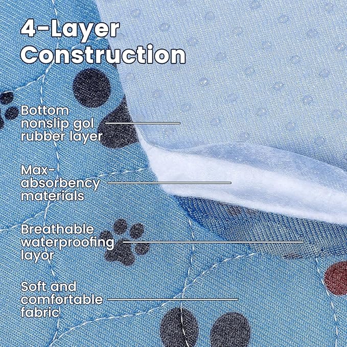 Washable Pee Pads for Dogs,2 Pack Extra Large 54"x54" Super Absorbent Reusable Puppy Pads,Non-Slip 100% Waterproof Dog Pee Pad,Pet Training Pads for Couch, Crate,Potty Training,Floor